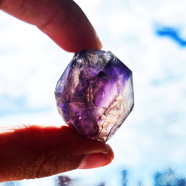 Majestic Brandberg Quartz Dark Amethyst - Namibian Castle Smoky Quartz Selection Rare Smoky  Amethyst Point