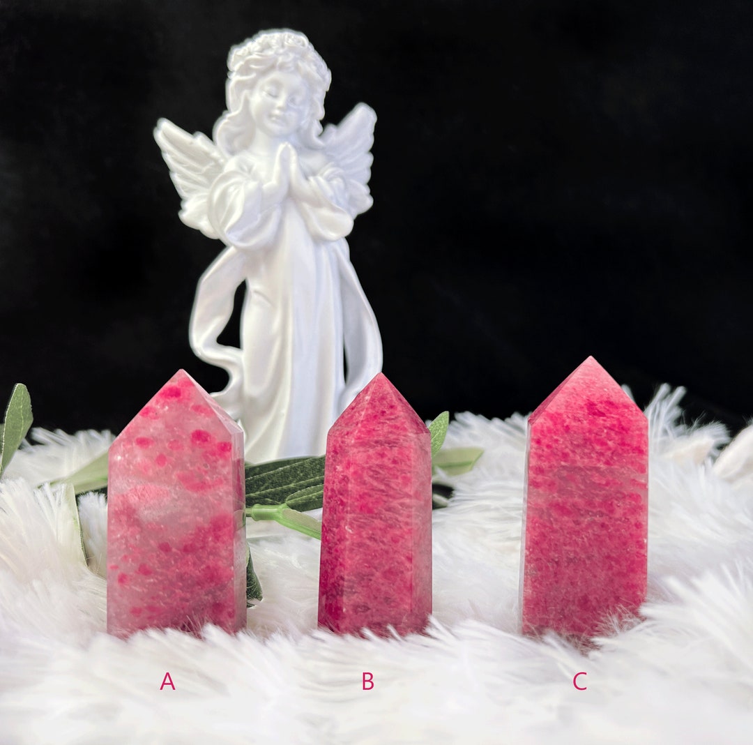 High-quality Pink Rhodonite Towers Cherry Blossom Inclusions Crystals ...