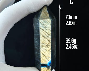 Double-Sided Rainbow Flash Labradorite Tower – High-Quality Stunning Polished Labradorite Obelisk for Energy Work & Chakra Healing
