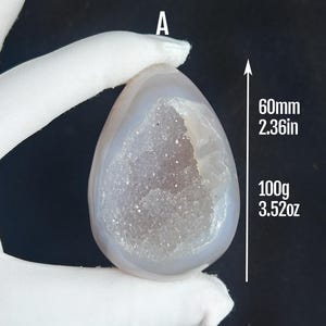 Sparkling Druzy Agate Crystal Egg – Stunning Geode Egg with Natural Amethyst Crystal Cavity | Unique Energy Stone & Easter Gift