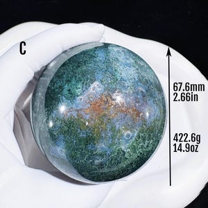 Moss Agate Sphere, Druzy Moss Agate Sphere, Green Crystal Ball, Heart, Crystal Ball, Green Agate with  Holder