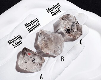 Smoky Herkimer Diamond with Multiple Rainbows Enhydro Quartz- High-Quality Double-Terminated Crystal from China