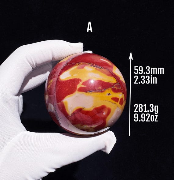Mookaite Jasper Sphere – Vibrant Red & Yellow Natural Stone With