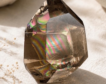 Natural Rainbow Smoky Quartz Freeform - Stunning Rainbows, Untreated High-Quality Crystal 100% Natural Colors and Rainbows