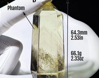 Torre de citrino fantasma natural de grado AAAAA - Piedra del comerciante - Cristal de alta calidad - Colores y arcoíris 100 % naturales, piedra de la riqueza