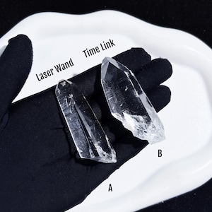 Top-Grade Lemurian Seed Quartz Crystal Laser Wand with Time Link Quartz Crystal and Rainbows Water Clear Healing Crystal Colombia