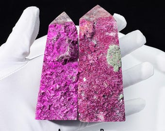 Sparkling Raw Cobalto Calcite Tower Unique High-Quality Super Pink Cobaltoan Calcite Specimen and Vibrant Colors