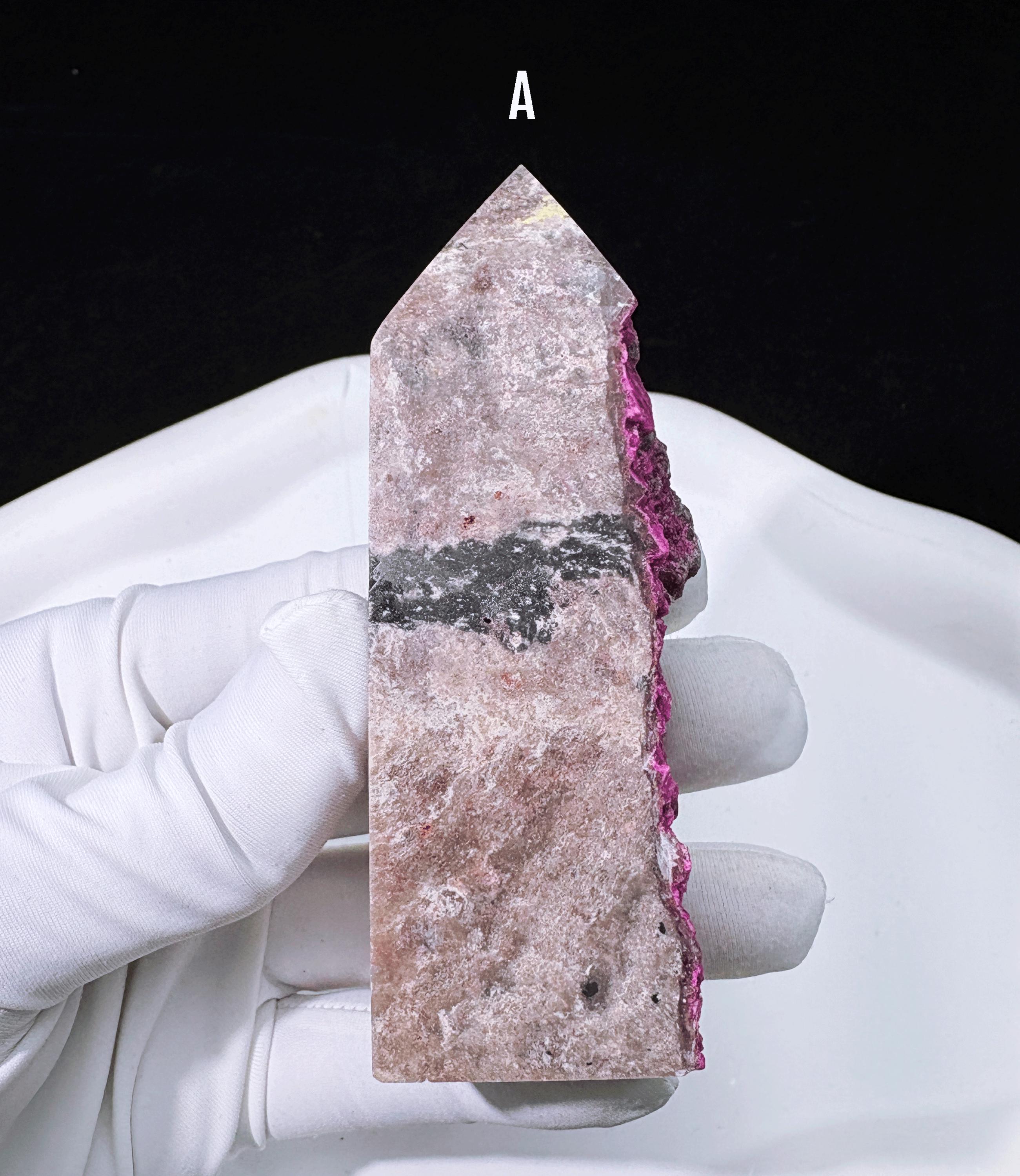 Calvite Color Sparkling Raw Cobalto Calcite Tower Unique High-quality Super Pink ...