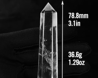 Clear Quartz Tower, Top-Quality Clear Quartz Point,  Clear Crystal Wand Obelisk, Ideal for Meditation, Altar, and Crystal Grids