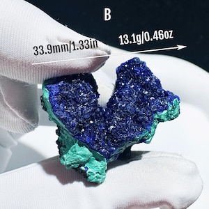 Sparkling Deep Blue Azurite Chrysocolla Raw Specimen With Malachite Hematite | Rare Crystal Collector Gift | High-Quality Mineral Display