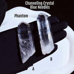 Lemurian Quartz Point with Blue Needles: High Vibration Crystal Obelisk