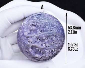 Natural Grape Agate Sphere Deep Purple Crystal Ball from Indonesia | Botryoidal Chalcedony | Intuition & Dreamwork Collector Gift