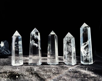 You Choose Clear Quartz Tower, Top-Quality Clear Quartz Point,  Clear Crystal Wand Obelisk, Ideal for Meditation, Altar, and Crystal Grids