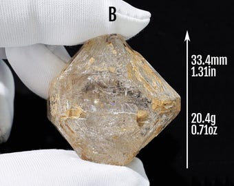 Mini Window Elestial Quartz Diamond with Yellow Clay Skeletal Quartz Inclusions and Rainbows, from Pakistan