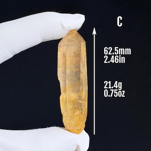 Naturalny, Złoty Kryształ Uzdrawiający z Punktem Kwarcu Wysokoenergetycznego z Tęczami | Potężny Kamień Uzdrawiający z Tybetu i Himalajów C：21.4g
