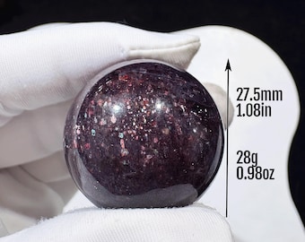 Rare Iolite & Arusha Sunstone Sphere – High-Grade Crystal Ball for Intuition, Vitality Spiritual Insight Unique Collector's Gemstone Sphere