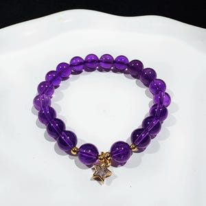 Uruguayan Amethyst Bracelet Deep Purple Crystal Jewelry AA Grade High Quality Beads | Crown Chakra Stone | Meditation Gift Energy Bracelet