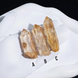 Natural Golden Healer Quartz Point Rare High-Energy Crystal with Rainbows | Powerful Healing Stone from Tibet the Himalayas Healing Stone