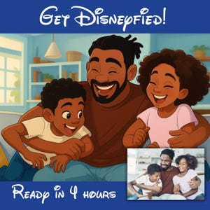 Disney Portrait, Personalised Family Portrait, Cartoon Portrait From Photo, Disney Style Couple, Custom Gift, Custom Disney Style