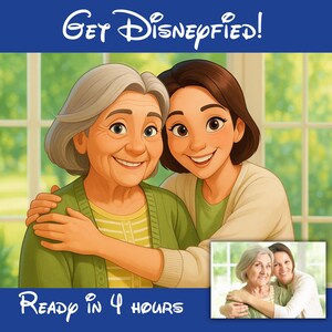 Disney Paar, personalisiertes Familienporträt, Cartoon-Porträt vom Foto, Paar im Disney-Stil, individuelles Geschenk, individueller Disney-Stil