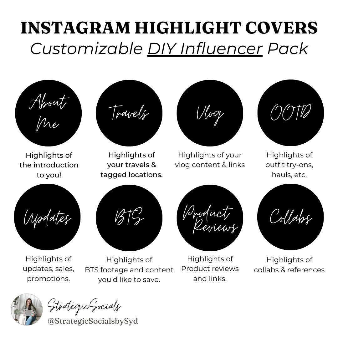 DIY Influencer Pack IG Highlight Covers Etsy