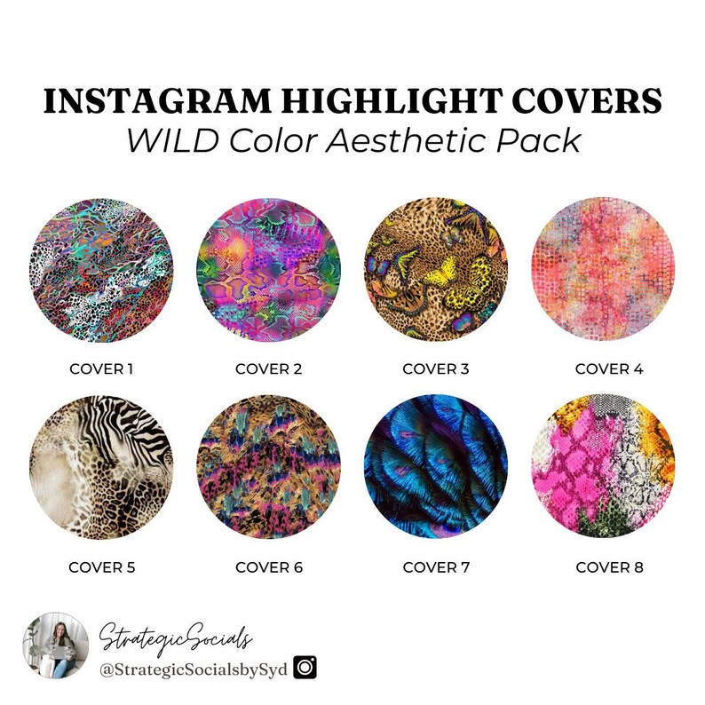 Different Highlight Pattern WILD Print Aesthetic - IG Highlight Covers - Etsy
