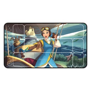 Tapetes de juego TCG - Lorcana - Belle Mechanic Extraodinaire - Arte alternativo - Varios tamaños CON zonas