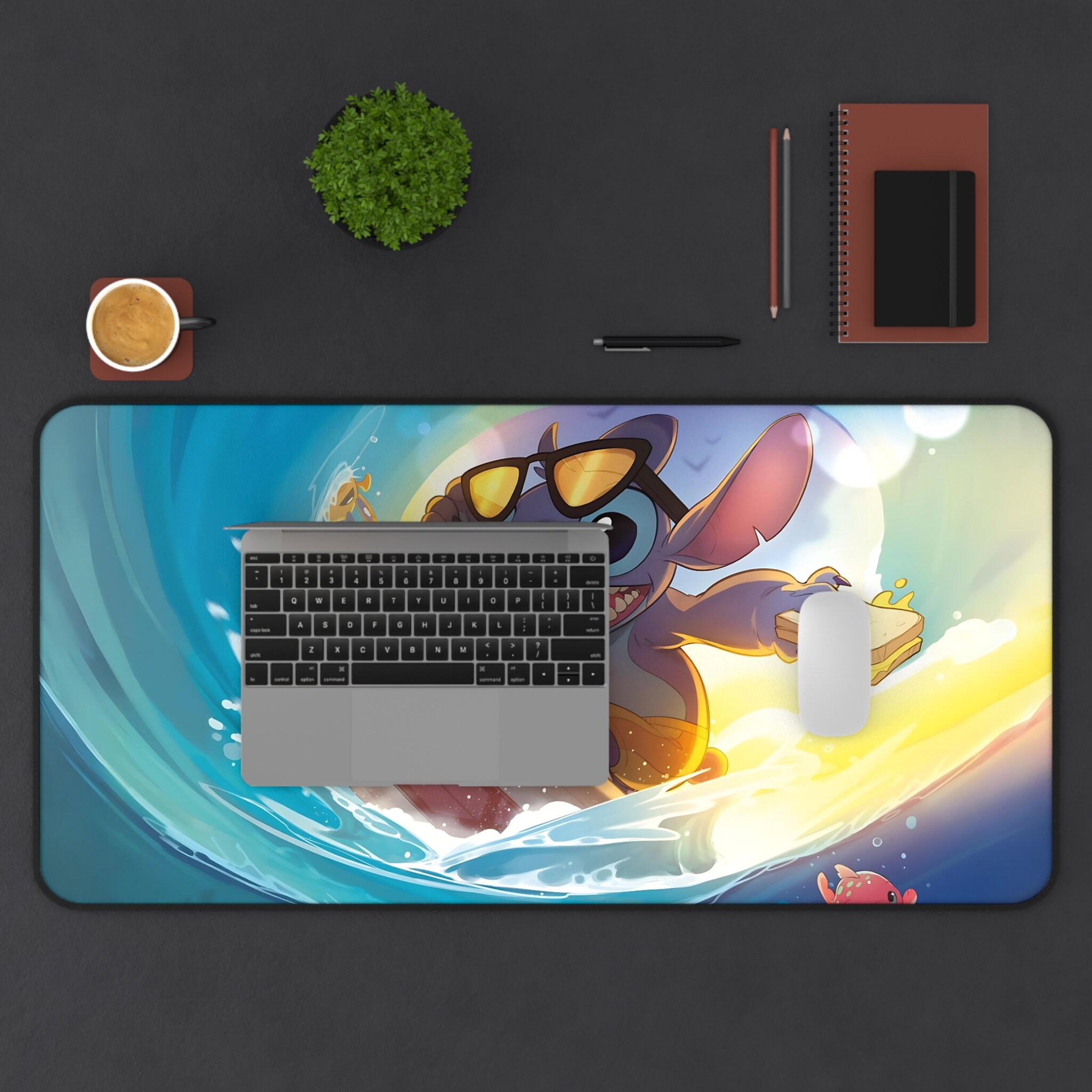 Stitch Computer Mat TCG Play Mats - Lorcana - Stitch Carefree Surfer - Multiple Sizes NO ...