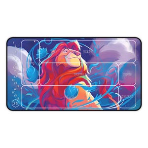 TCG Play Mats - Lorcana - Mufasa Ruler of Pride Rock Arte alternativa - vários tamanhos COM zonas