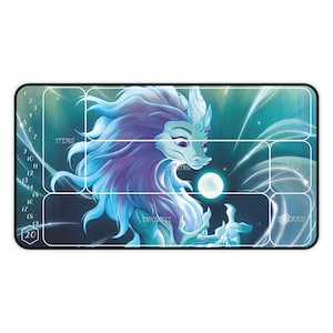 Tapetes de juego TCG - Lorcana - Sisu Divine Water Dragon - varios tamaños CON zonas