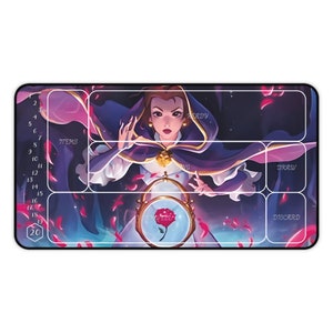 Tapetes de juego TCG - Lorcana - Belle Accomplished Mystic - múltiples tamaños CON zonas