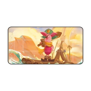 Tapis de jeu JCC - Lorcana - Capitaine pirate Porcinet Ourson - plusieurs tailles AVEC zones