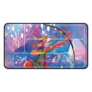 TCG Play Mats - Lorcana - Robin Hood Sharpshooter Alternate Art - multiple sizes WITH zones