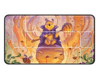 TCG Play Mats - Lorcana - Winnie the Pooh Hunny Wizard- multiple sizes WITH zones