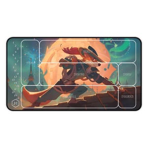 TCG Play Mats - Lorcana - Robin Hood Sneaky Sleuth - multiple sizes WITH zones (inverted)