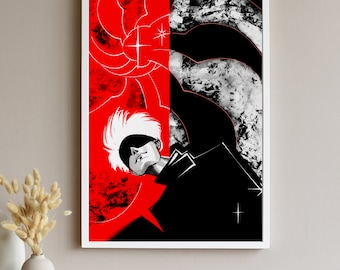 Gojo Print - Gojo Satoru Jujutsu Kaisen inspired Print - Gift for JJK Fan - Anime Wall Art Anime Home Decor