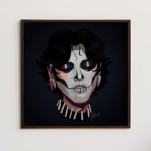 The Locked Tomb Poster - Harrowhark Print -  Gideon the Ninth Poster Ninth House Print - TLT Harrow Skull Wall Art Booktok