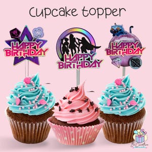 kpop demon hunters Cupcake Toppers | custom party decoration