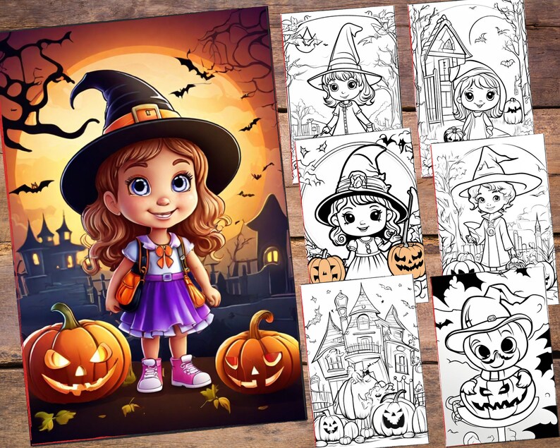 Printable Halloween Coloring Pages, Halloween Coloring Sheets, Halloween Mindful Coloring for ...