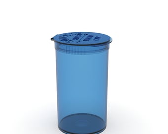 10 Pack Blue Colors 19 Dram Squeeze Pop Bottle Vial Medical Herb Pill Box Herb/Spice Containers Airtight Storage Case Transparent