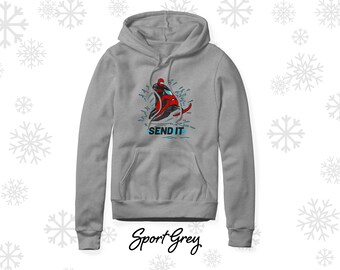 Send It Snowmobile Hoodie: Winter Sports Graphic Sweatshirt