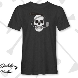 Dark Grey Heather Iron Man Skull and Golf Club Graphic Tee