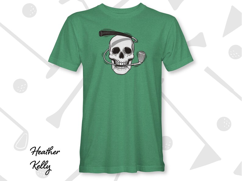 Heather Kelly Iron Man Skull and Golf Club Graphic Tee