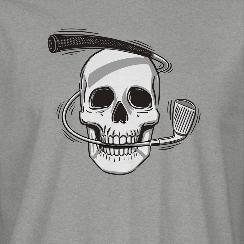 Iron Man Skull and Golf Club Graphic Tee
