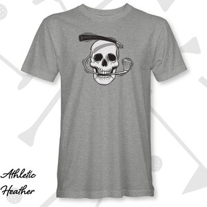 Athletic Heather Iron Man Skull and Golf Club Graphic Tee