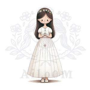 Simple Elegance: Communion Girl with Simple Crown