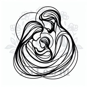 Illustration abstraite de la Sainte Famille - Art religieux en ligne pour la décoration contemporaine