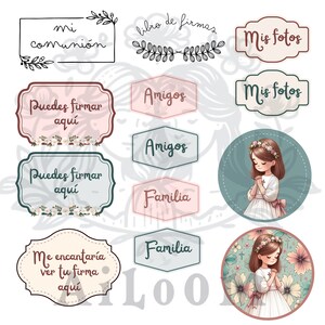 Papier de communion - Petites illustrations à imprimer et à décorer - Communion girl