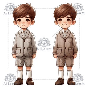 Dúo de Ilustraciones Infantiles, Arte Digital de Niños Gemelos, Perfecto para Eventos Gemelares y Recuerdos Familiares