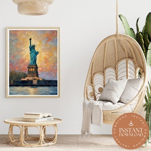 Statue of Liberty Wall Art Digital Download New York Instant Download Lady Liberty Wall Art NYC Printable Freedom Digital Download Print
